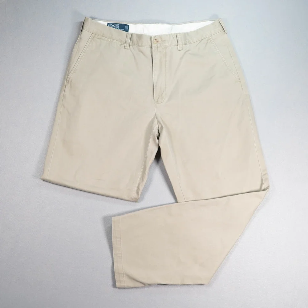 Polo Ralph Lauren Preston Pant Khaki Pants Men 35x32 Beige Cotton Classic Preppy